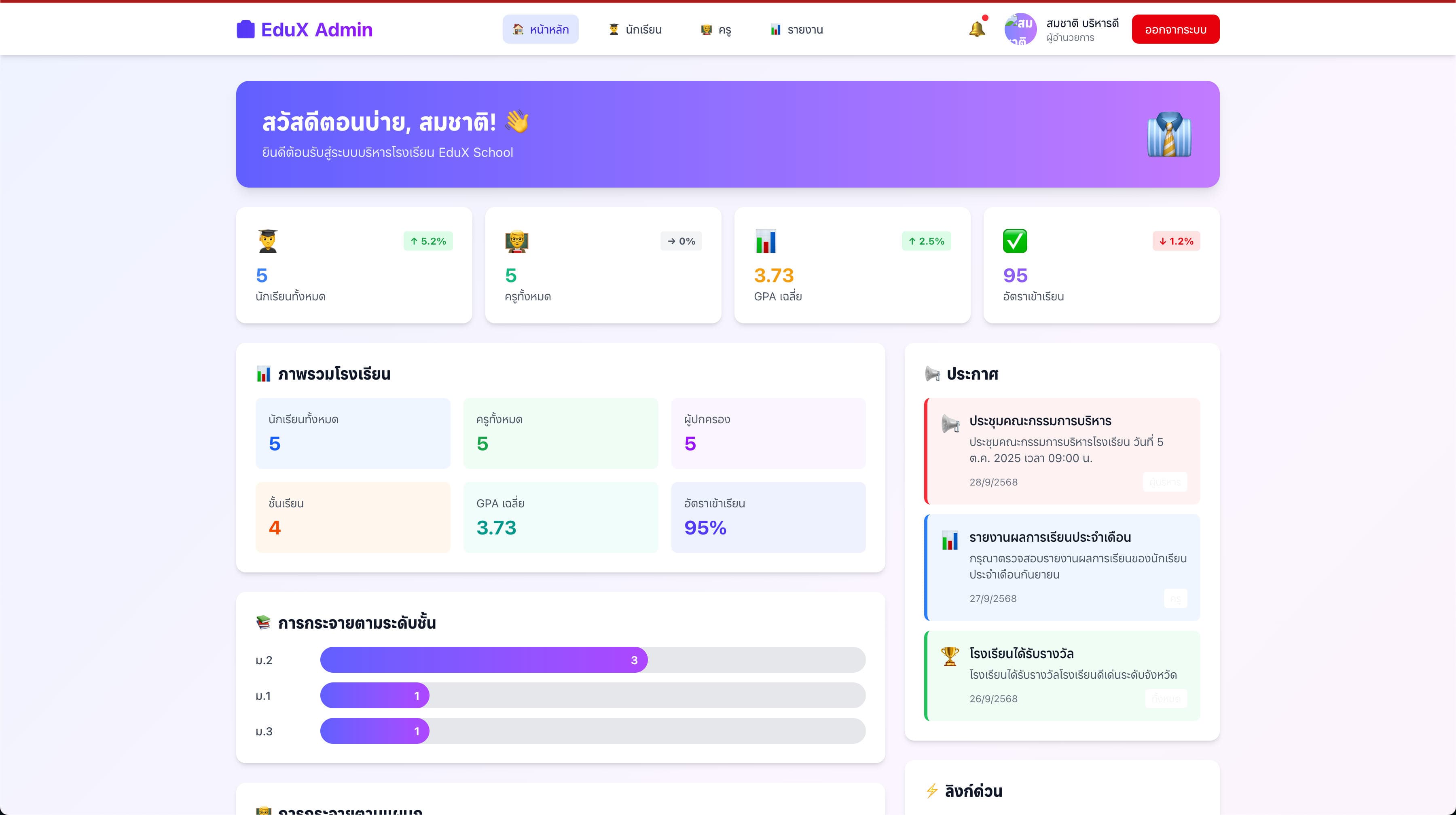 EduX School - ระบบจัดการโรงเรียนครบวงจร screenshot 5